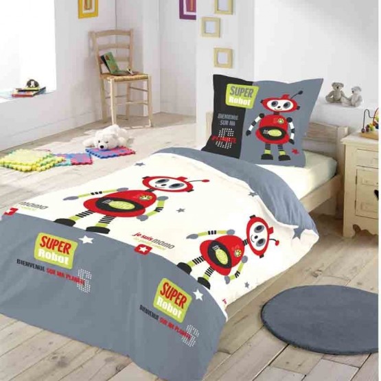 Housse de couette 1 place 140 cm/200cm fripouille momo Housse de couette 1 place 140 cm/200cm fripouille momo