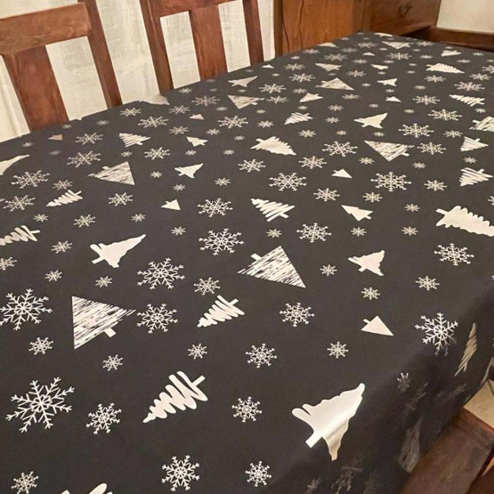 Nappe de Noël Sylvestre 3m x 1m50 coton enduit plastifié Nappe de Noël Sylvestre 3m x 1m50 coton enduit plastifié