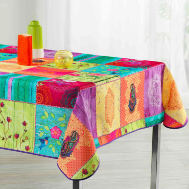 nappe 94757, multicolore, antitache, polyester, rectangulaire,