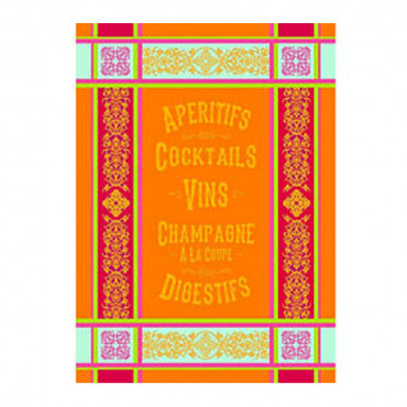 torchon apero orange-coton-linge de maison-nice-mctissus-essuie main