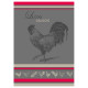 torchon coq gaulois-gris-coton-jacquard-nice-mctissus-essuie main