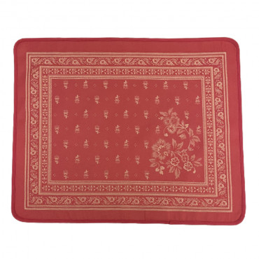 set de table-tissé-jacquard-coton-téflon-polyester-antitache-élégance-rouge