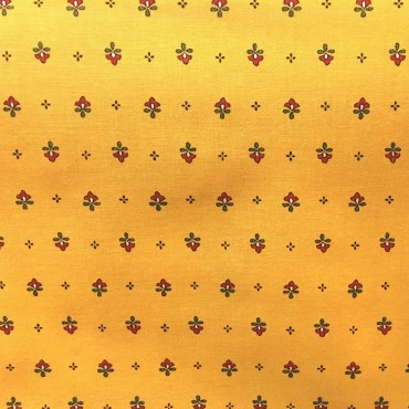 tissu-coton-vendu au mètre-largeur 140cm-vence-jaune-rouge-all over