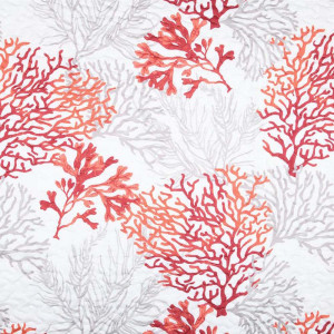 couvre lit- boutis- dessus de lit  - quiberon - corail - microfibre - polyester