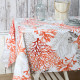 nappe corail-orange-quiberon-coton-enduit-plastifié