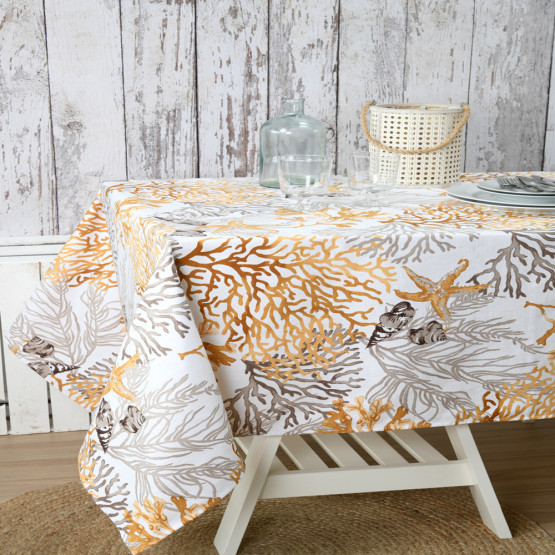 Nappe Rectangulaire Tissu Coton Lin Sans Rides Lavables