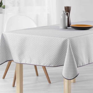 nappe-provençale-petit motif-polyester-antitache-infroissable-gris-entretien facile