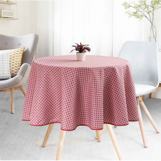 Nappe tissu coton enduit de table ovale avec décor roses blé & lavandes