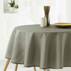 nappe-ronde-160cm-provençale-marron-anti-tache-infroissable