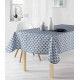 nappe - rectangle - polyester - provençale - antitache - infroissable - bleu - motif éventail