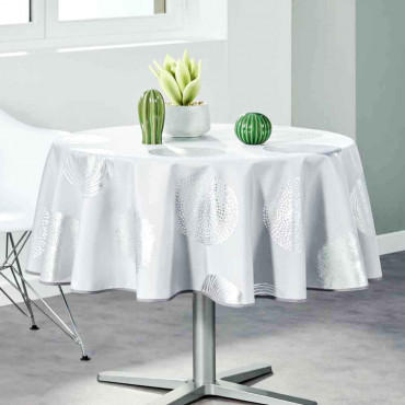 nappe-ronde-160cm-gris-clair-argent-fête-noel-polyester-antitache-infroissable-table-table clothes