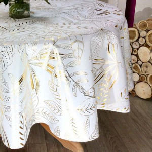 Nappe ronde anti-tâches ESSENTIEL blanche D 180cm - Centrakor