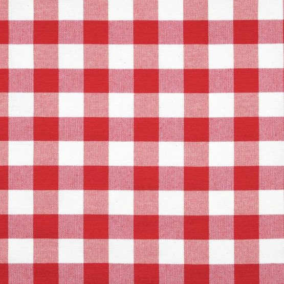 tissu-vichy-coton-polyester-rouge-blanc-écru-tissé-teint-2,5cmx2,5cm-largeur160cm-metrage-metre-200gr:m²
