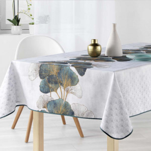 Nappe Bloomy Blanc Or 4m x 1m50 anti tache et infroissable