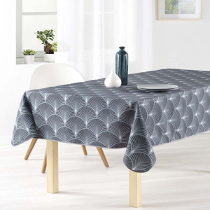 nappe - 2020v6 - gris - petit motif - provençale - antitache - infroissable - entretien facile - motif coquille-