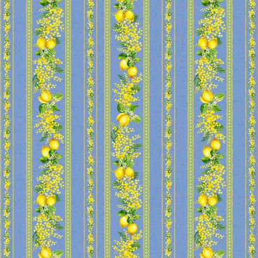 tissu-citron-mimosa-bleu-coton-motif-lavande-provençale-vendu-au-mètre