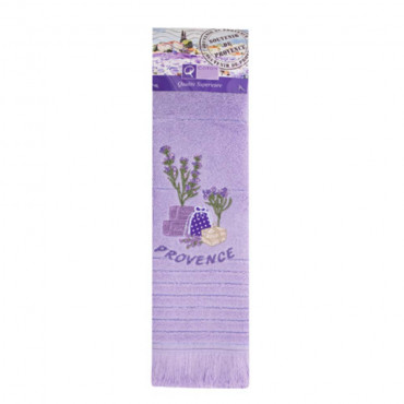 torchon- parme-essuie-main-rectangle-provençale-éponge-herbier--sachet-de-lavande-savon-brodé-qualité premium-coton-violet-parme