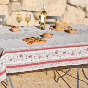 Nappe Quiberon corail coton polyester enduit plastifiée 2m50 x 1m50