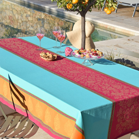 Nappe De Table Soleil D'Ocre Nappe Carrée Anti-tâches 180x180 Cm CADAQUES, Par