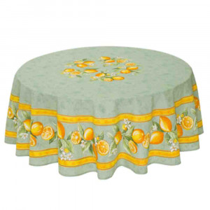 nappe-ronde-coton-enduit-plastifiée-citron-vert-provençale