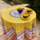 nappe-ronde-coton-provençale-gordes-jaune-enduit-plastifié-180cm