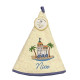 essuie-main-rond-éponge-coton-brodé-négresco-chaise bleue-palmiers-Nice-cote-d-azur-qualité-premium-écru
