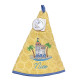 essuie-main-rond-éponge-coton-brodé-négresco-chaise bleue-palmiers-Nice-cote-d-azur-qualité-premium-jaune