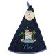 essuie-main-rond-éponge-coton-brodé-négresco-chaise bleue-palmiers-Nice-cote-d-azur-qualité-premium-bleu-marine
