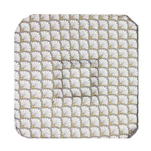Coussin de chaise à rabats motif Artchic blanc – élégant, confortable et pratique pour toutes vos chaises.