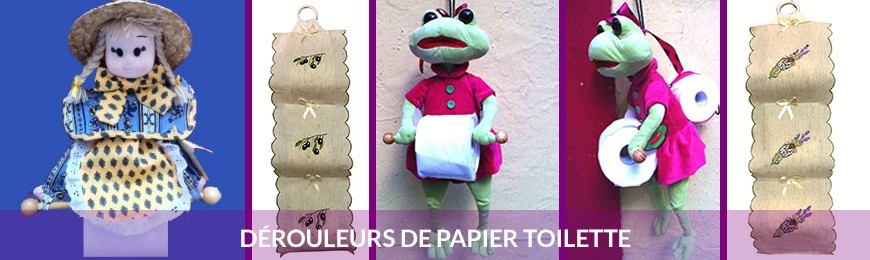 Dérouleur papier toilette et porte papier toilette